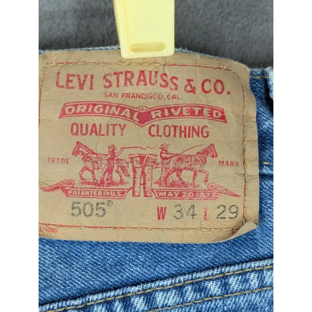 Vintage 2003 Levi's 505 Jeans Mens 34x29 Regular Fit Straight Leg Y2K
